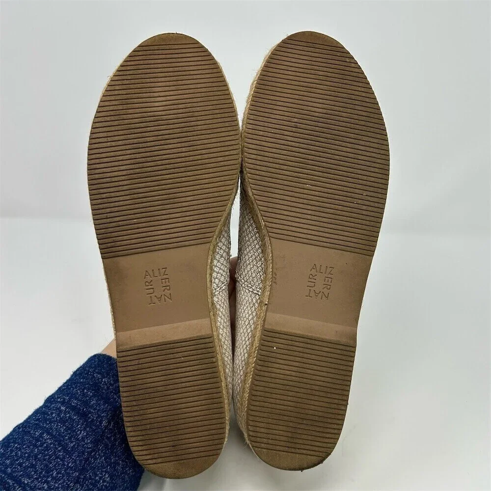 Naturalizer Loafers Womens 10.5M Gold Metallic Espadrille Slip-On Platform